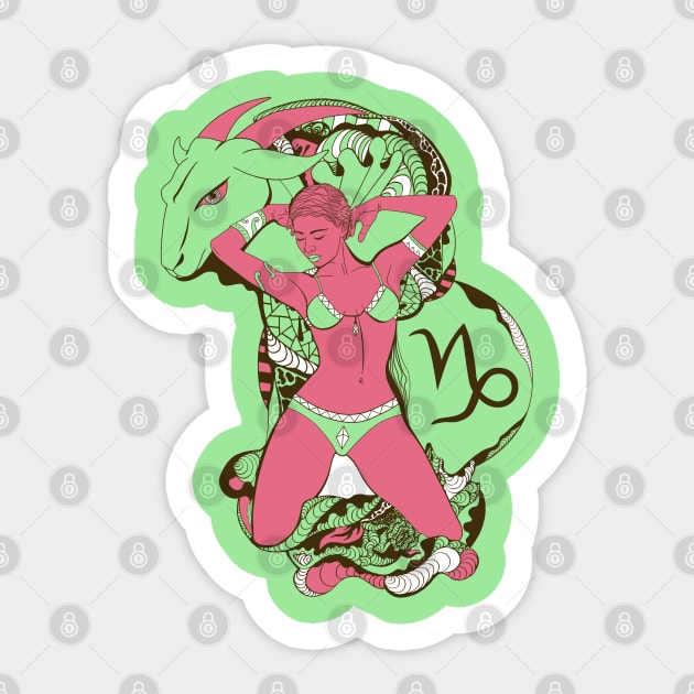 Pink Mint Capricorn Beauty Sticker by kenallouis